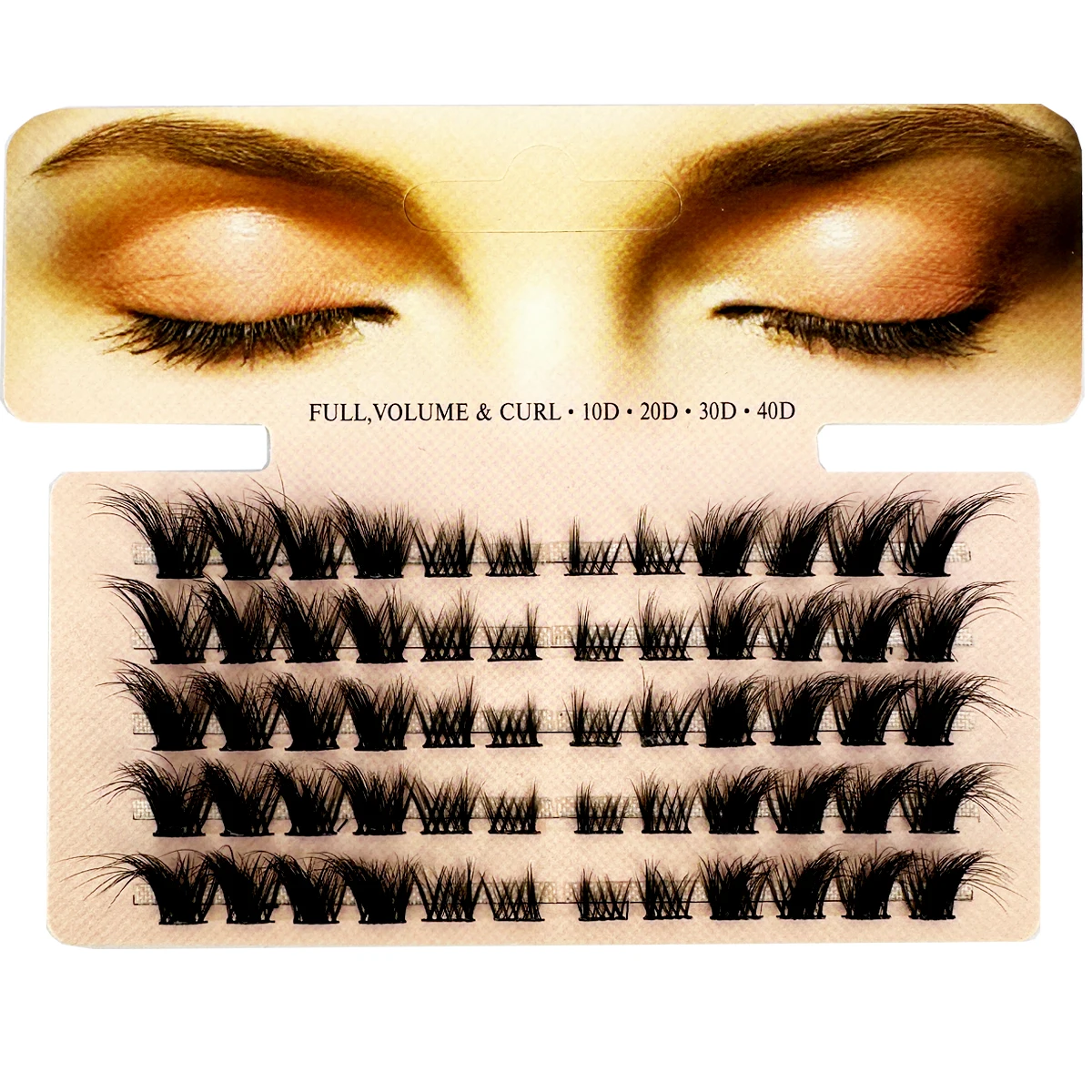 Eyelash Extension Fox Eye - Mieszane 3D Puszyste Pojedyncze Kępki Rzęs